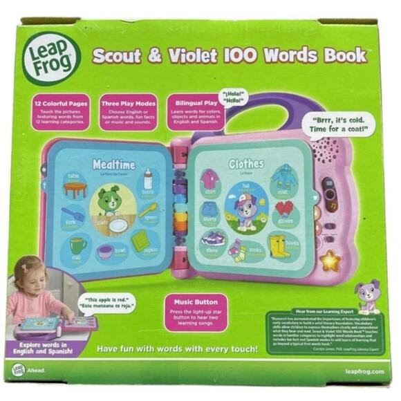 LeapFrog Scout and Violet 100 Words Book, bilingual educational toy 18+months - Picture 10 of 10